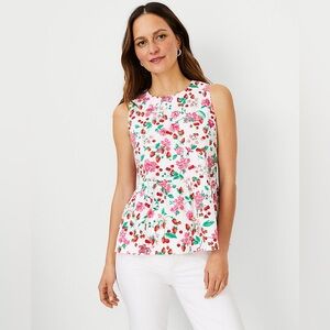 Floral Tie Back Peplum Shell